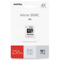Карта памяти MicroSDXC 256GB Smart Buy Class 10 Pro UHS-I U3 (70/90 Mb/s) + SD адаптер