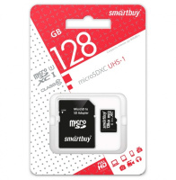 Карта памяти microSDXC SMARTBUY 128GB Class10 UHS-I (с адаптером SD)